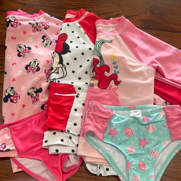 Disney Swim Disney Rash Guard Swim Bundle 3 Suits Poshmark